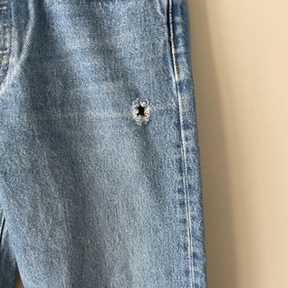 LEVI'S Wedgie Icon High Rise Denim Cropped Frayed Hem Jeans Athens Hera Blue 27 - Picture 8 of 13